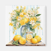 Summer Lemon Blossom Jar Magnet (Vorne)