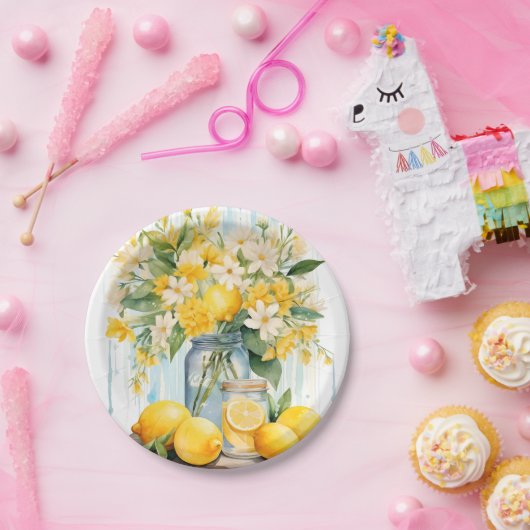 Summer Lemon Blossom Jar Pappteller (Party)