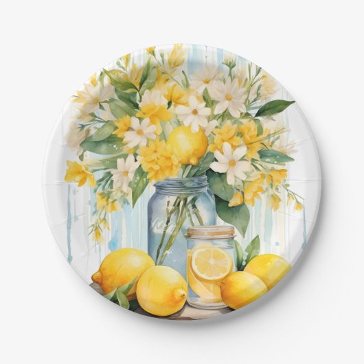 Summer Lemon Blossom Jar Pappteller (Vorderseite)