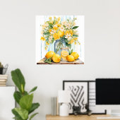 Summer Lemon Blossom Jar Poster (Heimbüro)