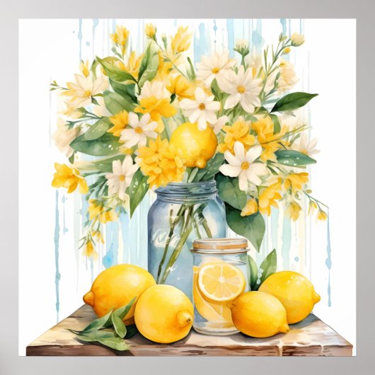 Summer Lemon Blossom Jar Poster (Vorne)