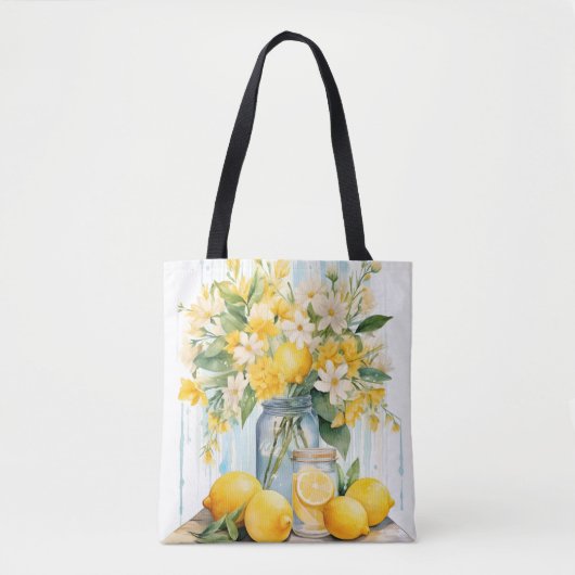 Summer Lemon Blossom Jar Tasche (Vorderseite)