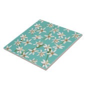 Summer Lemon blossom seamless pattern on teal Fliese (Seite)