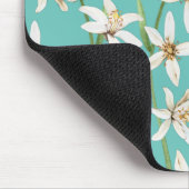 Summer Lemon Blüte Muster auf aquamarin Mousepad (Ecke)