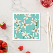 Summer Lemon Blüte Muster auf aquamarin Serviette (Beispiel)