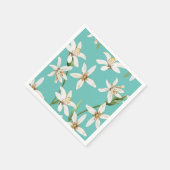 Summer Lemon Blüte Muster auf aquamarin Serviette (Ecke)
