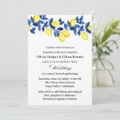 Summer Lemon Brunch Wedding  Einladung (Stehend Vorderseite)