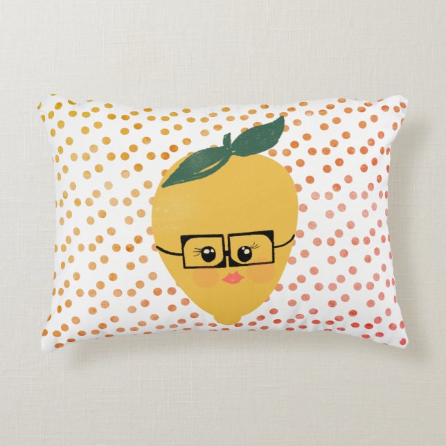 Summer Lemon Cartoon Hand Drawn Doodle Dekokissen (Vorderseite)