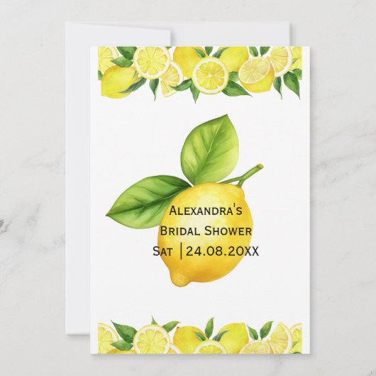 Summer Lemon Citrus Brautparty Bingo Party Game Einladung (Rückseite)