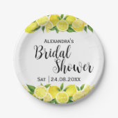 Summer Lemon Citrus Brautparty Gelbe Dynamik Pappteller (Vorderseite)