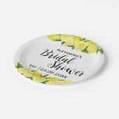 Summer Lemon Citrus Brautparty Gelbe Dynamik Pappteller (Schrägansicht)