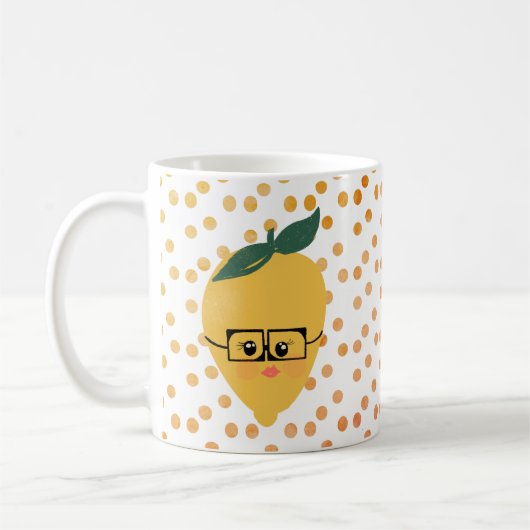 Summer Lemon Citrus Cartoon Kaffeemaschine Tasse (Links)