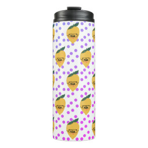 Summer Lemon Citrus Dots Cartoon Handgezeichnet Thermosbecher
