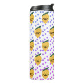 Summer Lemon Citrus Dots Cartoon Handgezeichnet Thermosbecher (Nach links gedreht)