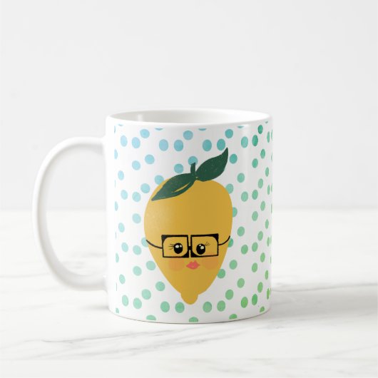 Summer Lemon Citrus Dots Cartoon Kaffee Tasse (Links)