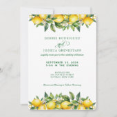 Summer Lemon Citrus Fruit Wedding Invitation  Einladung (Vorderseite)