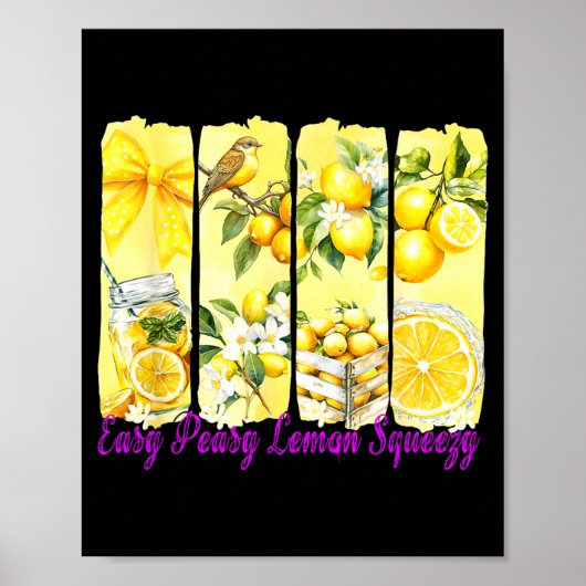 Summer Lemon,coquette Bow Summer Funny Gift Tee Wi Poster (Vorne)