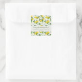 Summer Lemon Frucht Custom Brautparty Vielen Dank Quadratischer Aufkleber (Tasche)