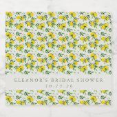 Summer Lemon Frucht Muster Custom Brautparty Alkoholflaschenetikett (Einzelnes Label)