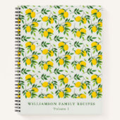 Summer Lemon Fruit Muster Custom Rezept Notizblock (Vorderseite)