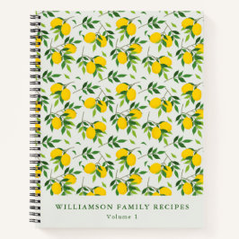 Summer Lemon Fruit Muster Custom Rezept Notizblock