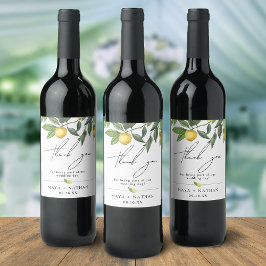 Summer Lemon Greenerenery Danke für Hochzeit Weinetikett