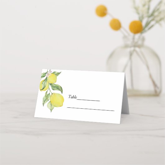 Summer Lemon Hochzeit Platzkarten (Vorderseite)
