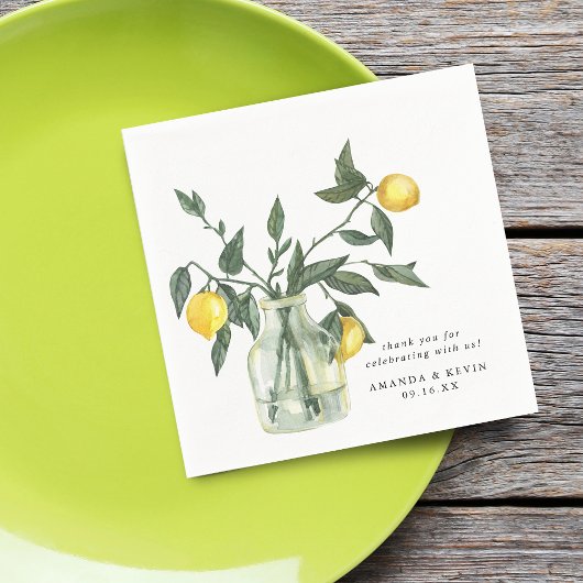 Summer Lemon im Jar Wedding Paper Serviette