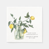 Summer Lemon im Jar Wedding Paper Serviette (Vorderseite)