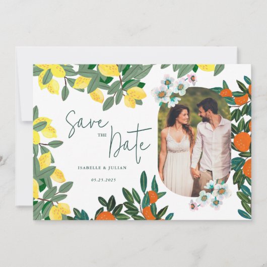Summer Lemon Italy Wedding Save The Date (Vorderseite)