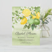 Summer Lemon & Limon Bridal Dusche Einladung (Stehend Vorderseite)