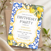 Summer Lemon Mediterranean Birthday Party Einladung