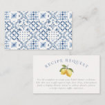 Summer Lemon & Mediterranean Tiles Brautparty Begleitkarte<br><div class="desc">Eine Vorlage mit Gehäusekarten, die auf unsere Kollektion Summer Lemon & Mediterranean Tiles Brautparty zugeschnitten ist. Das Design zeichnet sich durch eine wunderschöne, handbemalte Aquarellbilder aus, in der zwei Zitronen, Zitronenblüten aus einem Baumzweig und blaue italienische Kacheln dargestellt sind, die diesem Design eine Touch mediterranen Charmes verleihen. Sie können es...</div>