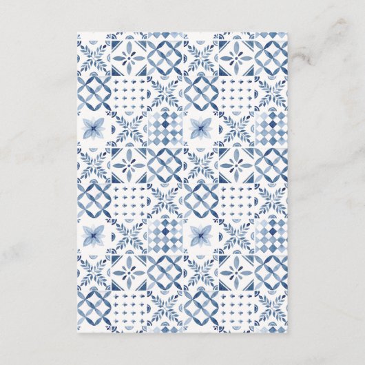 Summer Lemon & Mediterranean Tiles Brautparty Dankeskarte (Rückseite)