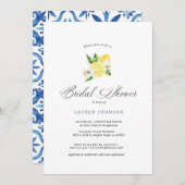Summer Lemon & Mediterranean Tiles Bridal Einladung (Vorne/Hinten)