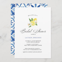 Summer Lemon & Mediterranean Tiles Bridal Einladung