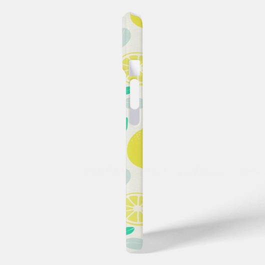 Summer Lemon Muster in Cream Case-Mate iPhone Hülle (Rückseite / Links)