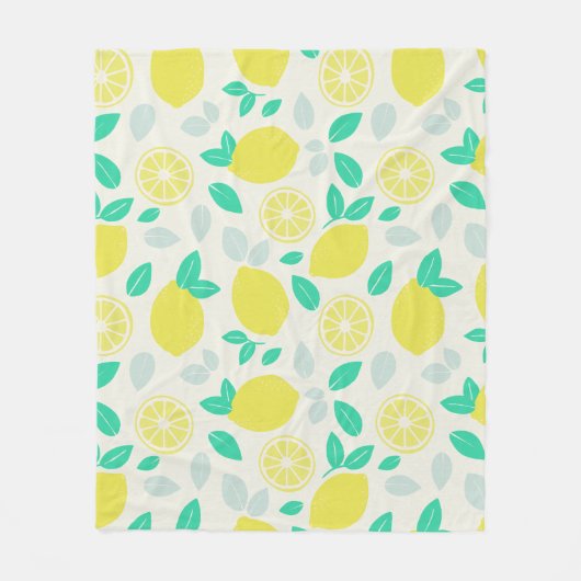 Summer Lemon Muster in Cream Fleecedecke (Vorderseite)