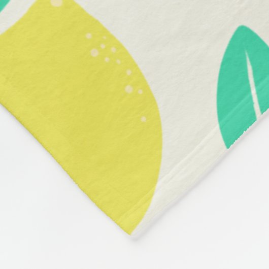 Summer Lemon Muster in Cream Fleecedecke (Ecke)