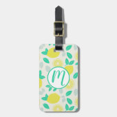Summer Lemon Muster in Cream Gepäckanhänger (Vorderseite vertikal)