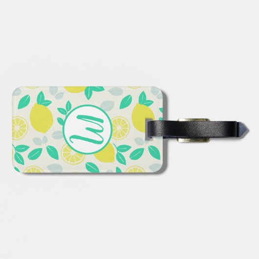 Summer Lemon Muster in Cream Gepäckanhänger (Rückseite horizontal)