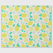 Summer Lemon Muster in Cream Geschenkpapier (Flach)
