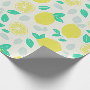 Summer Lemon Muster in Cream Geschenkpapier