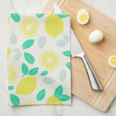 Summer Lemon Muster in Cream Geschirrtuch (Viertel Falte)