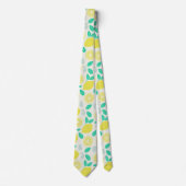 Summer Lemon Muster in Cream Krawatte (Vorderseite)