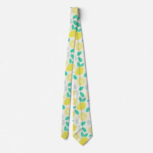 Summer Lemon Muster in Cream Krawatte (Rückseite)
