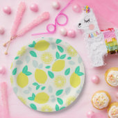 Summer Lemon Muster in Cream Pappteller (Party)