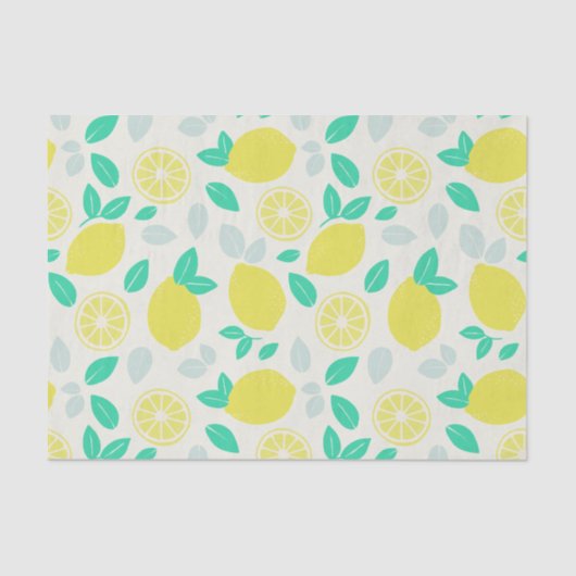 Summer Lemon Muster in Cream Seidenpapier (Vorderseite)