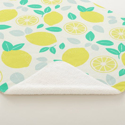 Summer Lemon Muster in Cream Sherpadecke (3/4)
