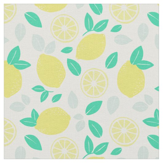 Summer Lemon Muster in Cream Stoff (Nahaufnahme)